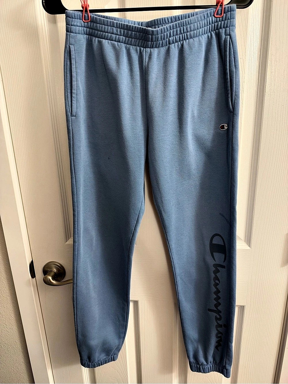 Champion Script Logo Jogger Sweatpants Blue Boys Large (14/16)
